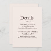 Moderne Hochzeit Begleitkarte (Vorne/Hinten)