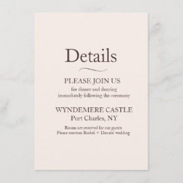 Moderne Hochzeit Begleitkarte