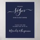 Moderne Hochzeit Bitte unterschreiben Gästebuch Na (Vorne)