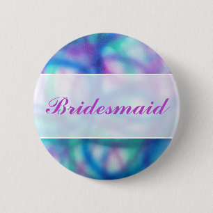 Moderne Hochzeit. Buntes abstraktes. Brautjungfer Button