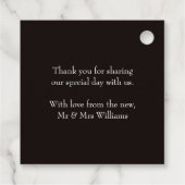 Moderne Hochzeit Danke an Gold Glitzer Editable Geschenkanhänger (Rückseite)