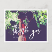 Moderne Hochzeit Danke Foto Postkarte (Vorderseite)