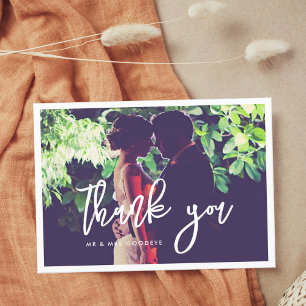 Moderne Hochzeit Danke Foto Postkarte