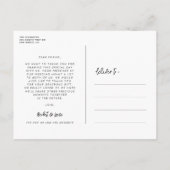 Moderne Hochzeit Danke Foto Postkarte (Rückseite)