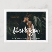 Moderne Hochzeit Danke Foto Postkarte (Vorderseite)