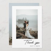 Moderne Hochzeit Danke Fotokarte Feiertagskarte (Vorne/Hinten)