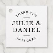 Moderne Hochzeit Danke Geschenkanhänger (Vorderseite)