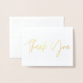 Moderne Hochzeit Danke Gold Foil gefaltet Folienkarte (Vorderseite mit Umschlag)