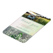 Moderne Hochzeit Danke, grünes, rosa Foto Magnet (Linke Seite)