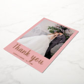 Moderne Hochzeit danke Karte 2 Foto Goldfolie (Gedreht)