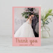 Moderne Hochzeit danke Karte 2 Foto Goldfolie (Stehend vorne)