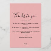 Moderne Hochzeit danke Karte 2 Foto Goldfolie (Rückseite)