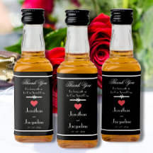 Moderne Hochzeit Danke Mini Liquor Flasche Label