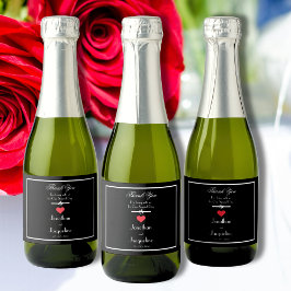 Moderne Hochzeit Danke Mini Sparkling Weinlabel Schaumweinetikett