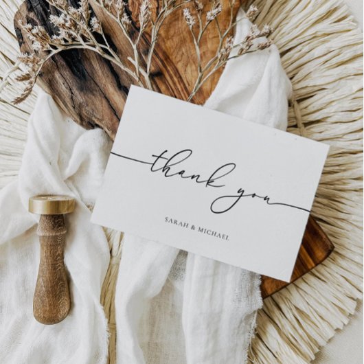 Moderne Hochzeit Danke Minimalistische Karte