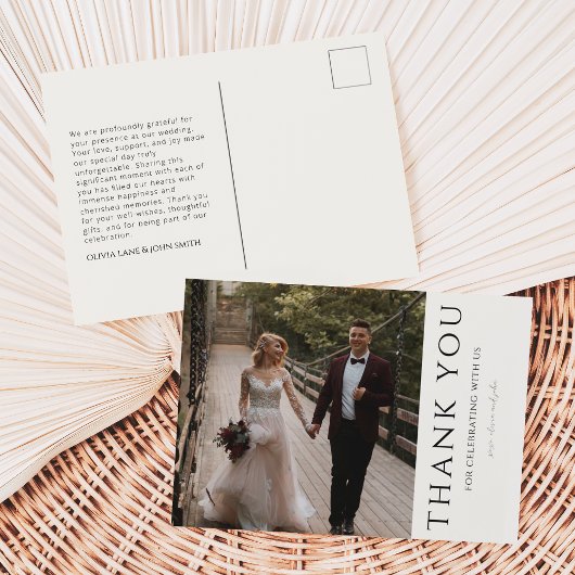 Moderne Hochzeit Danke Post Card Postkarte