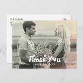 Moderne Hochzeit Danke Postcard | Heftschrift Postkarte (Vorne/Hinten)
