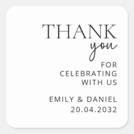 Moderne Hochzeit Danke Sticker