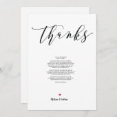 Moderne Hochzeit Dankeschön Karte (Vorne/Hinten)