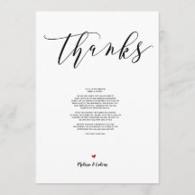 Moderne Hochzeit Dankeschön Karte