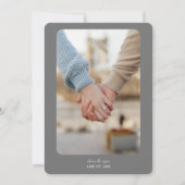 Moderne Hochzeit | Datum freihalten | Dunkle Silbe Save The Date (Vorderseite)