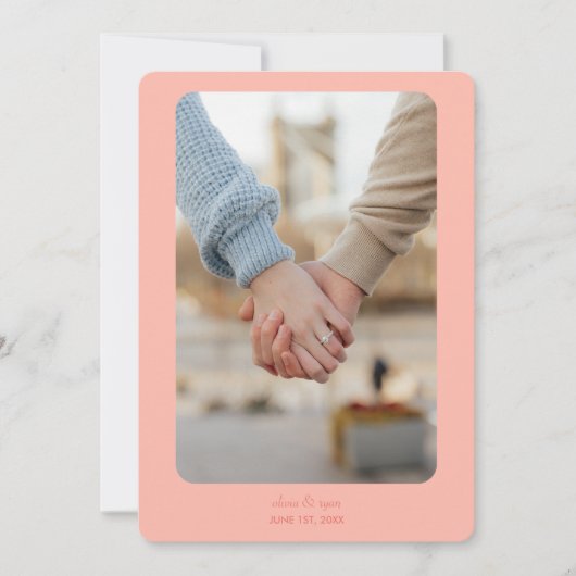 Moderne Hochzeit | Datum freihalten | Lichtkoralle Save The Date (Vorderseite)