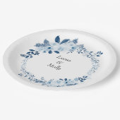 Moderne Hochzeit der Blauen Franzosen Pappteller (Schrägansicht)