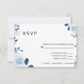 Moderne Hochzeit der Blauen Franzosen RSVP Karte (Vorderseite)