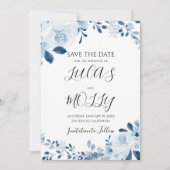 Moderne Hochzeit der Blauen Franzosen Save The Date (Vorderseite)
