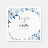 Moderne Hochzeit der Blauen Franzosen Serviette (Vorderseite)