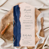 Moderne Hochzeit der blauen Rose All In One Einladung