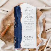 Moderne Hochzeit der blauen Rose All In One Einladung