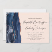 Moderne Hochzeit der blauen Rose Einladung (Vorderseite)