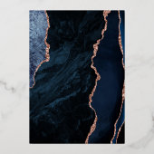 Moderne Hochzeit der blauen Rose Folieneinladung (Rückseite)