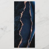 Moderne Hochzeit der blauen Rose Menükarte (Rückseite)