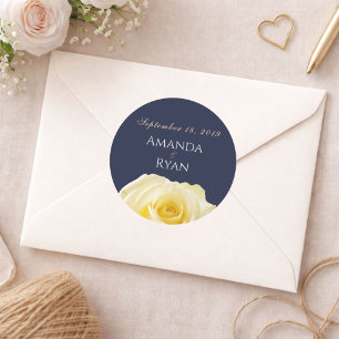 Moderne Hochzeit der blauen Rosenblume in Mitterna Runder Aufkleber