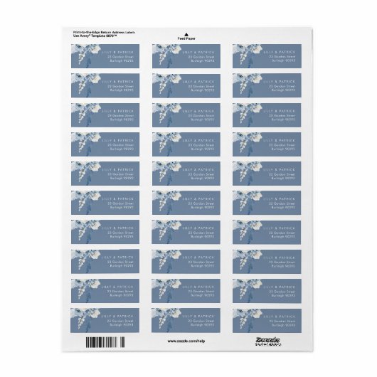 Moderne Hochzeit der blauen Rücksendeadresse (Vorne)