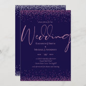 Moderne Hochzeit der Blue Rose Gold Confetti (Vorne/Hinten)