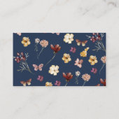 Moderne Hochzeit der Blue Wildblume Qr Code UAwg Begleitkarte (Rückseite)