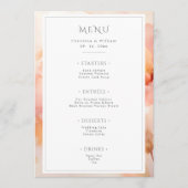 Moderne Hochzeit der Blume Wasserfarben Menükarte (Vorderseite)