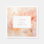 Moderne Hochzeit der Blume Wasserfarben Serviette (Vorderseite)