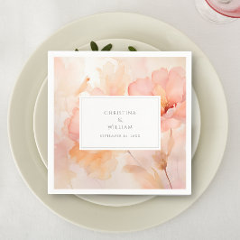 Moderne Hochzeit der Blume Wasserfarben Serviette