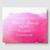 Moderne Hochzeit der einfachen rosa Aquarellkunst Gästebuch (Vorderseite)