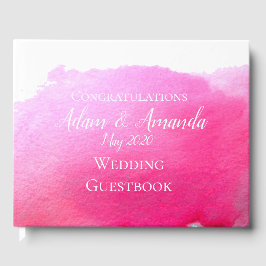 Moderne Hochzeit der einfachen rosa Aquarellkunst Gästebuch