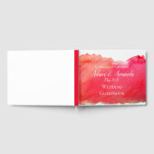 Moderne Hochzeit der einfachen roten Aquarellkunst Gästebuch (Voll)