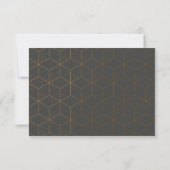 Moderne Hochzeit der geometrischen Golden Art Déco Save The Date (Rückseite)