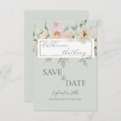 Moderne Hochzeit der grünen Golfloralblüte Save The Date (Vorne/Hinten)