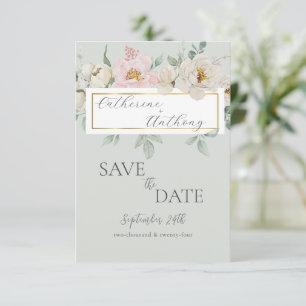 Moderne Hochzeit der grünen Golfloralblüte Save The Date