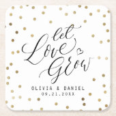 Moderne Hochzeit der Kalligraphie "Lass Liebe wach Rechteckiger Pappuntersetzer (Vorderseite)