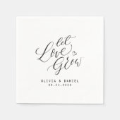 Moderne Hochzeit der Kalligraphie "Lass Liebe wach Serviette (Vorderseite)